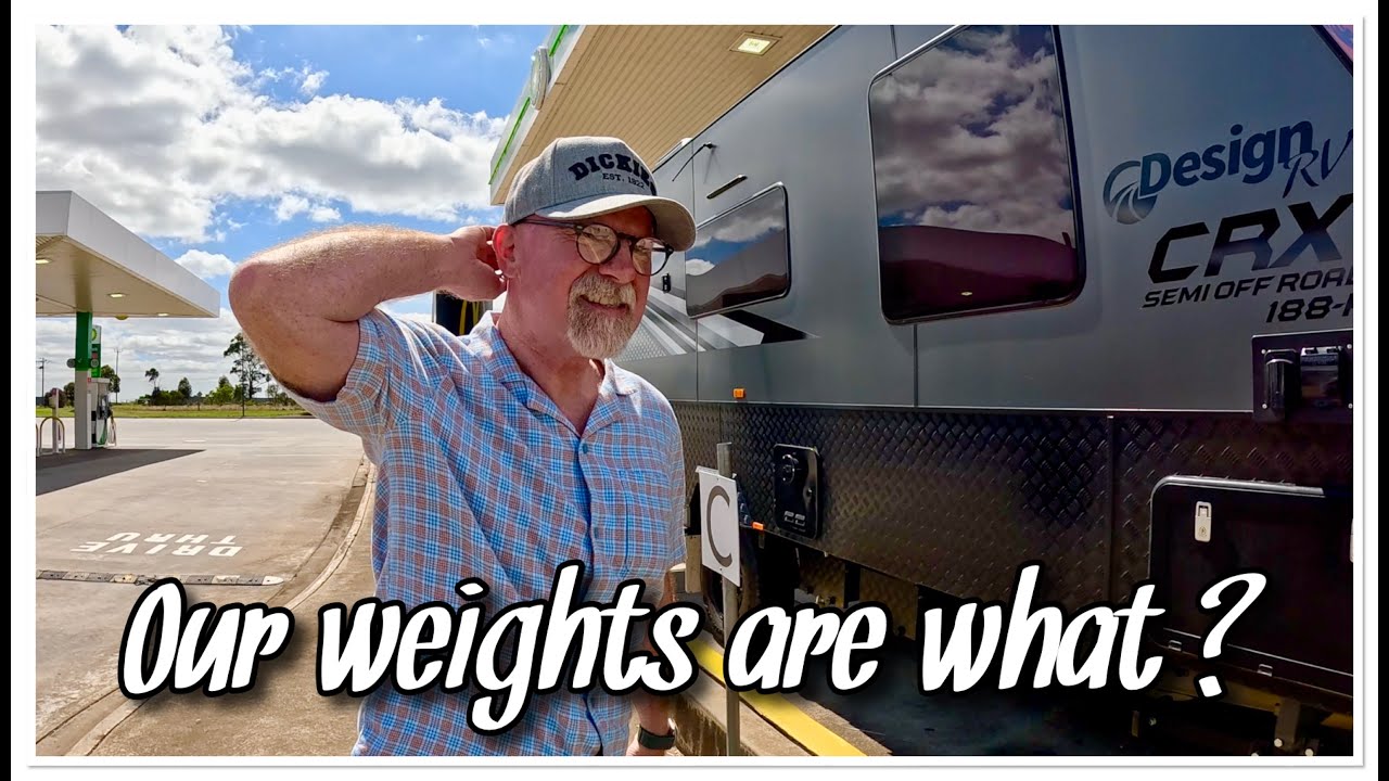 Time to hit the scales. Caravan and car weights. We are so nervous!