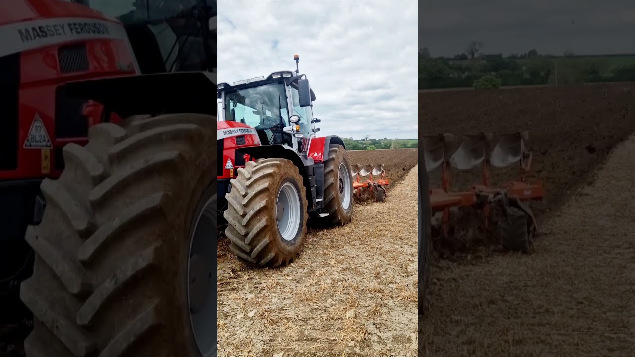 Massey Ferguson 8s.305 ploughing