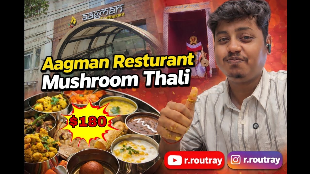 AAGMAN RESTAURANT MUSHROOM THALI😋 || 62 FEET SARASWATI IDOL 🙏#viral #shorts 