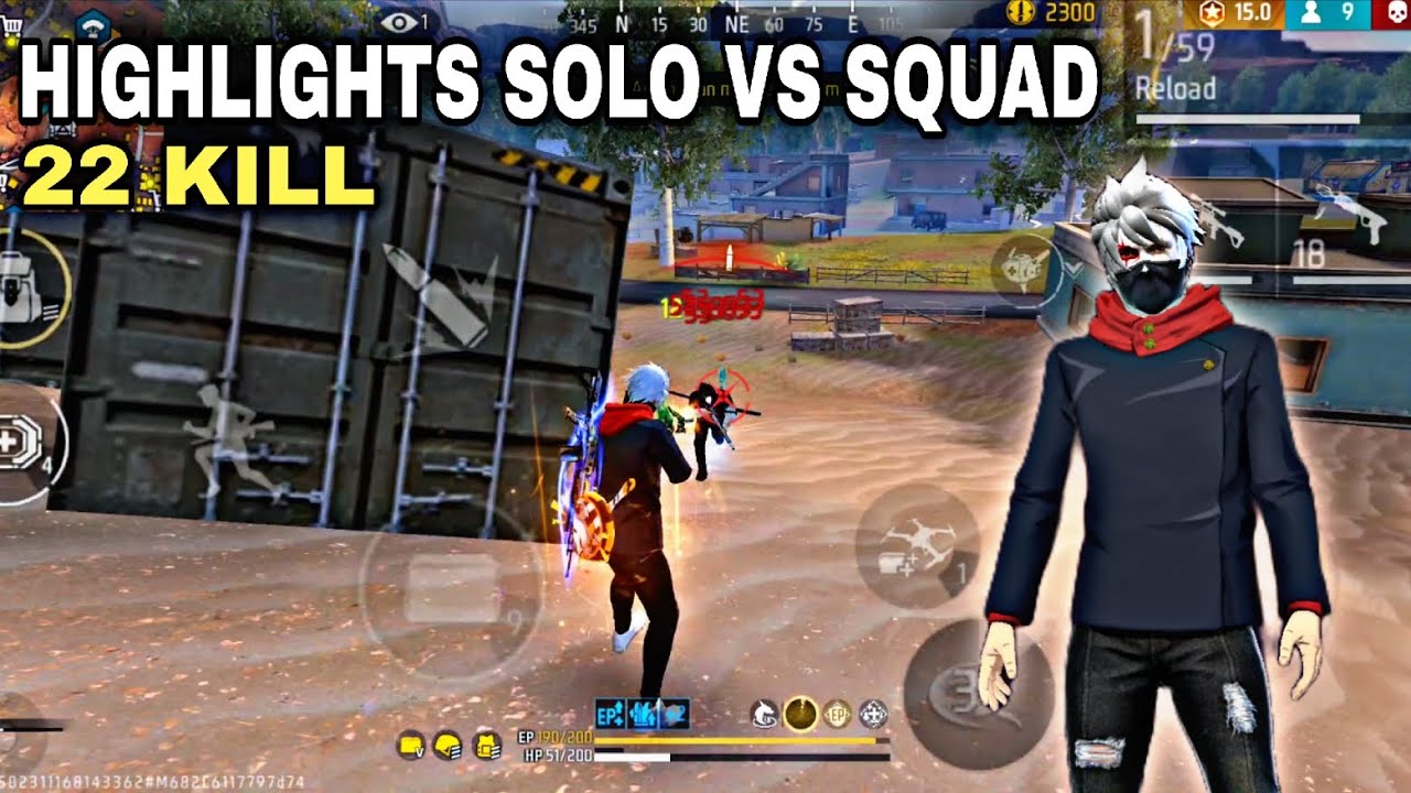 22 KILL SOLO VS SQUAD MAP KALAHARI #freefire #freefireindonesia 