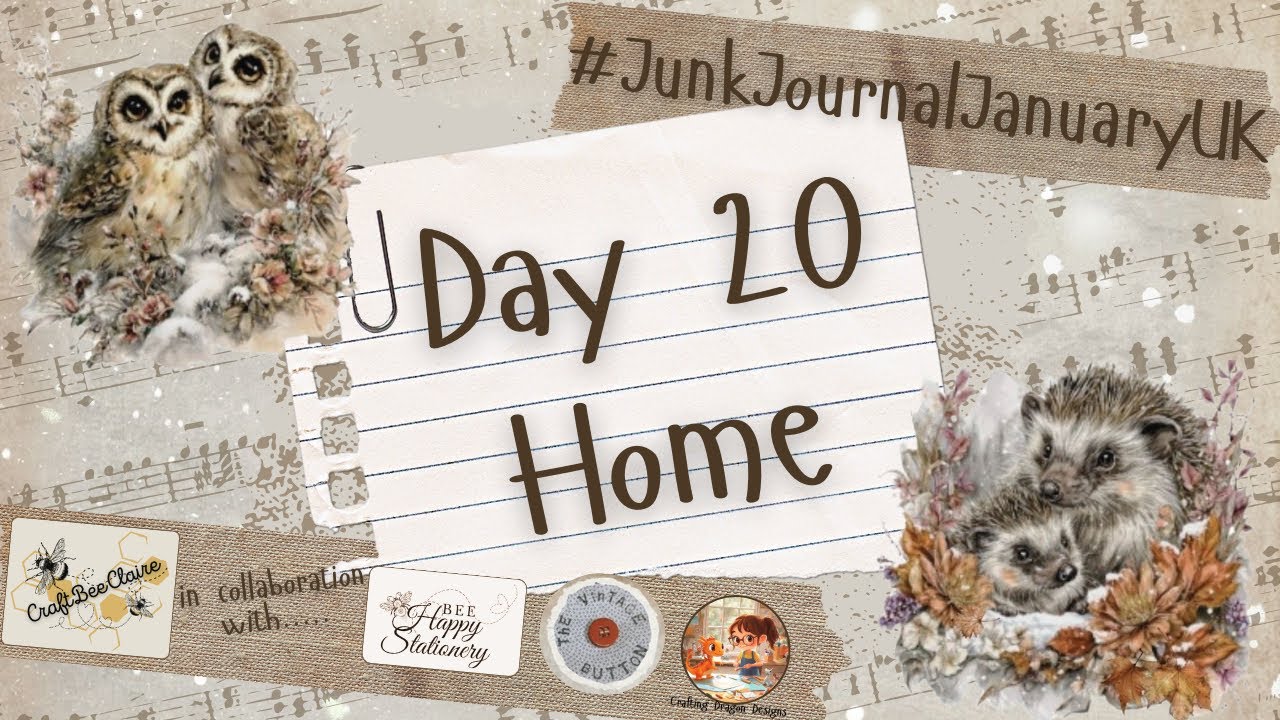 #JunkJournalJanuaryUK #day20 - Home + giveaway 🤩🐝🌟