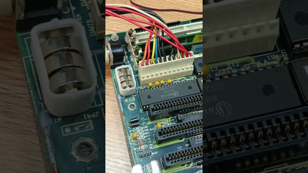 Батарейки вместо аккумулятора на ретро-плате. #retro #486 #EXP4045