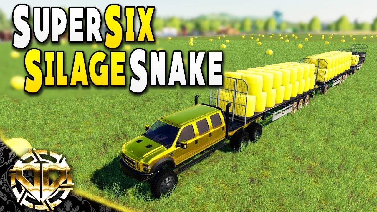 SUPER SIX SILAGE SNAKE : FORD-550 SUPER SIX ROAD TRAIN - Farming Simulator 19 Gameplay - EP 10