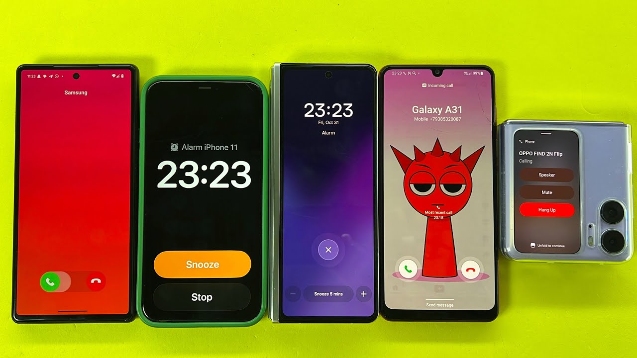 Social Media+Alarm Clock+Incoming Outgoing Call iPhone 11, Samsung Z Fold3, A31, OPPO Flip, Pixel 6