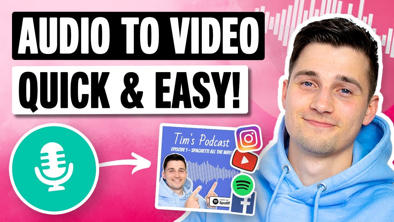 How to EASILY Convert Audio to Video | Podcast, Audiogram, Snippets