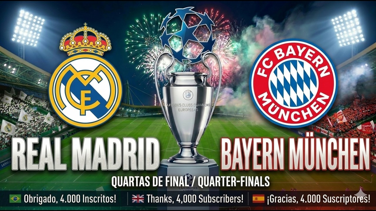 🏆Quartas UEFA Champions League: 🇪🇸 𝗥𝗲𝗮𝗹 𝗠𝗮𝗱𝗿𝗶𝗱 🇪🇸 vs 🇩🇪 𝗕𝗮𝘆𝗲𝗿𝗻 𝗠𝘂̈𝗻𝗰𝗵𝗲𝗻 🇩🇪 | FC 26