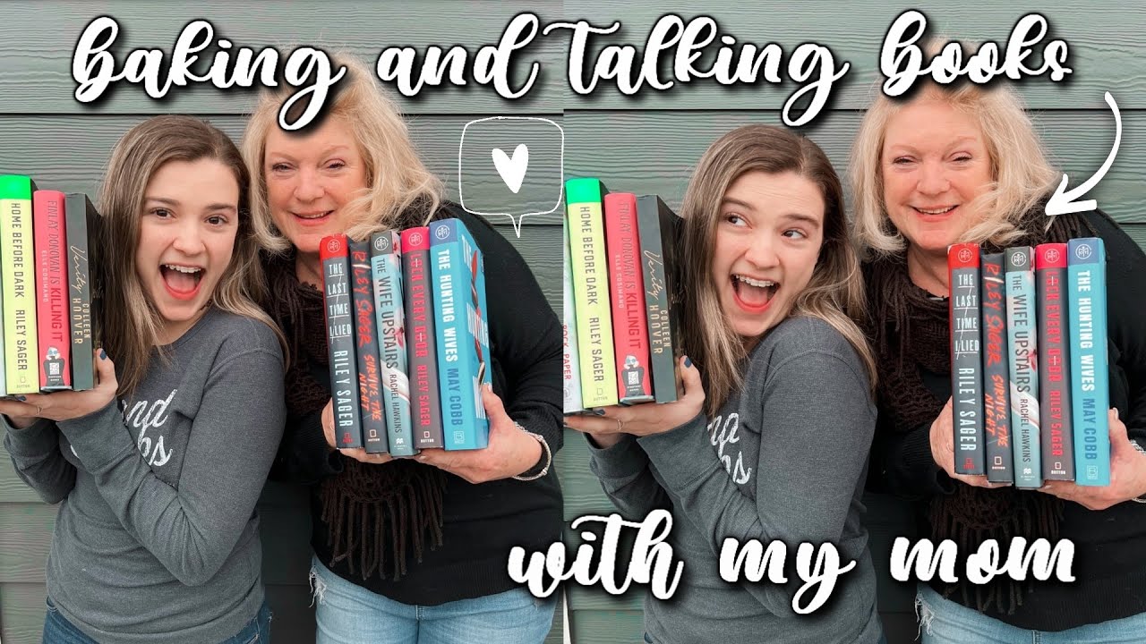baking a cake and reviewing books with my mom ✨📚🤗