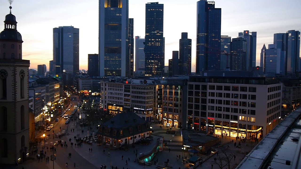 D: Frankfurt am Main. Blick von oben über die Hauptwache. Dezember 2019