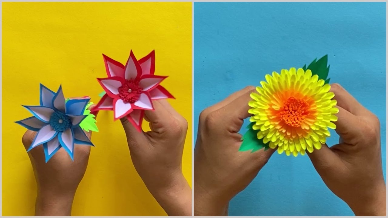Beautiful Paper Flower Crafts for Kids | Easy DIY Paper Flowers Craft Ideas