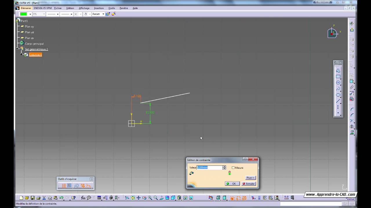 Tuto Catia V5 - Comment bien débuter - Sketcher les bases | learning basics of sketcher