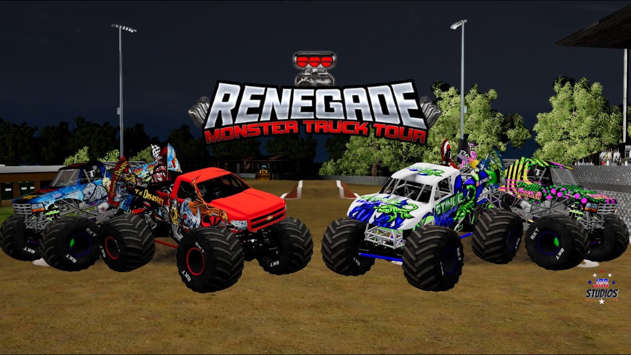 Fresno Fairgrounds 2021 | Renegade Monster Truck Tour | 4 Truck Freestyle | BeamNG.drive