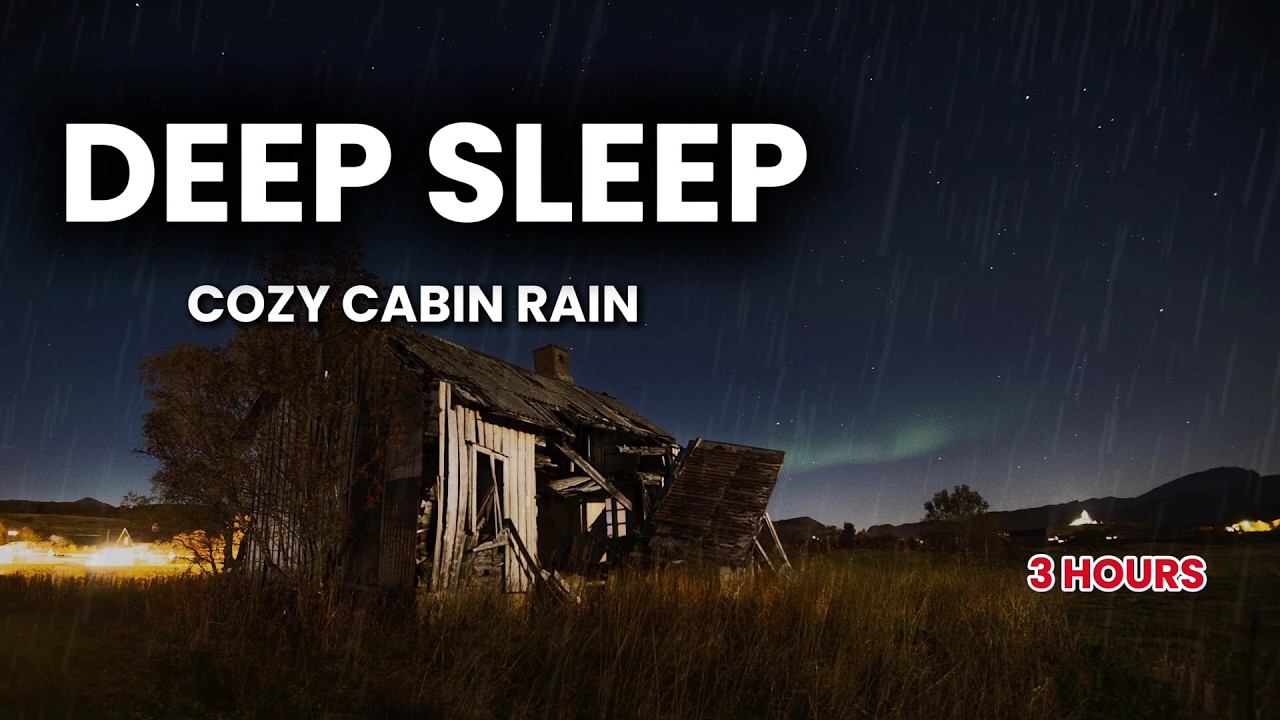 3 Hours Sleep Music + Rain for Deep Sleep 🌲 Forest Cabin Relaxation
