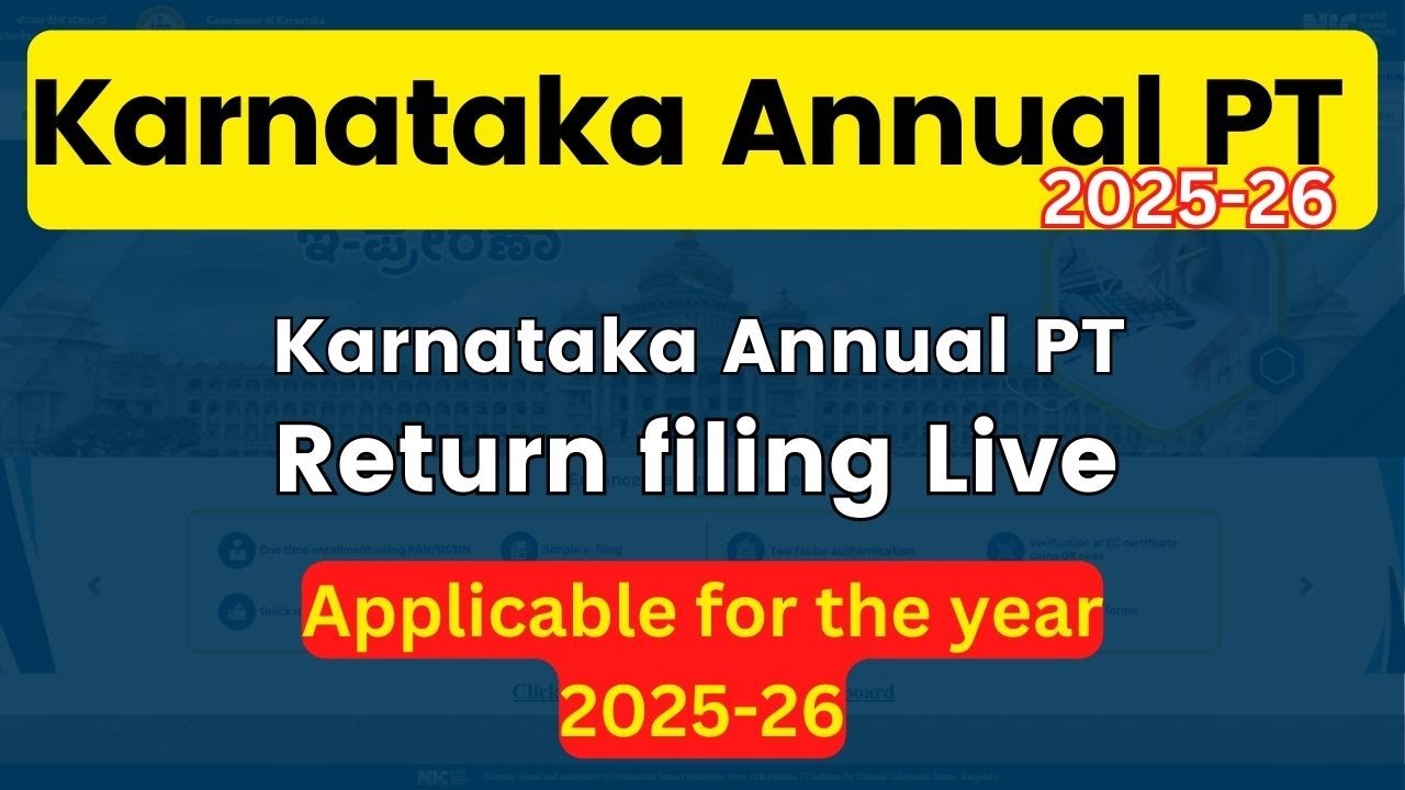 Karnataka Annual  PT Payment & Return filing Live in Kannada (ಕನ್ನಡದಲ್ಲಿ ) | For 2025-26