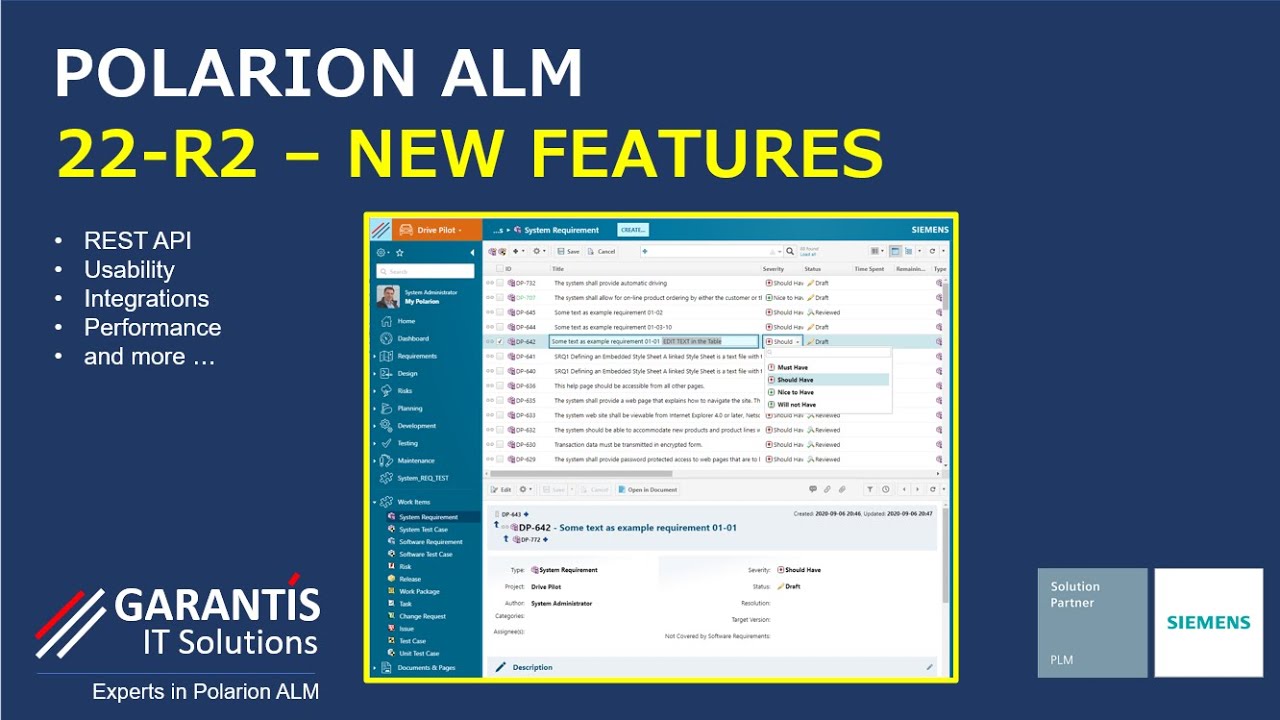 Polarion ALM. 22R2 release - demo of new features