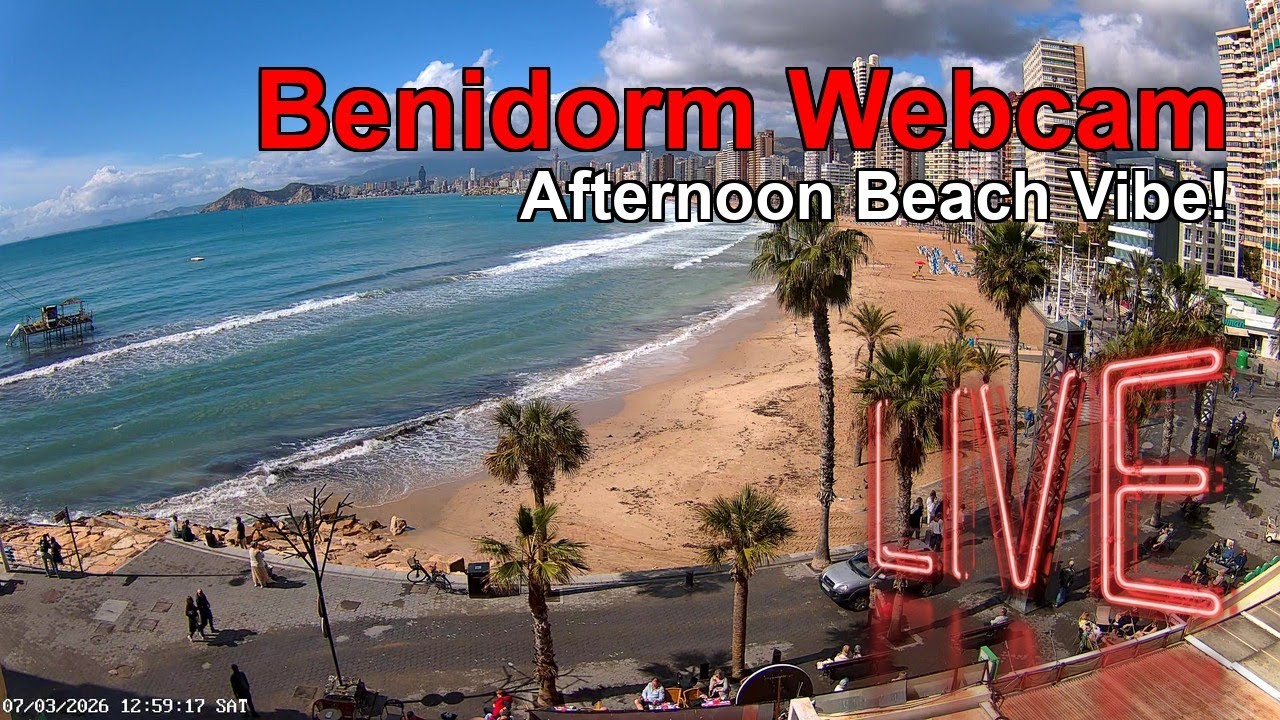 BENIDORM LIVE WEBCAM 🇪🇸 🔴 LIVE Resort Beach at Night NOW! 🌃🌊