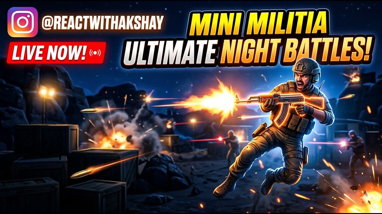 Late Night Mini Militia 🌙 | അർദ്ധരാത്രിയിലെ പോരാട്ടം! | Malayalam Live 🔥 #REACTWITHAKSHAY
