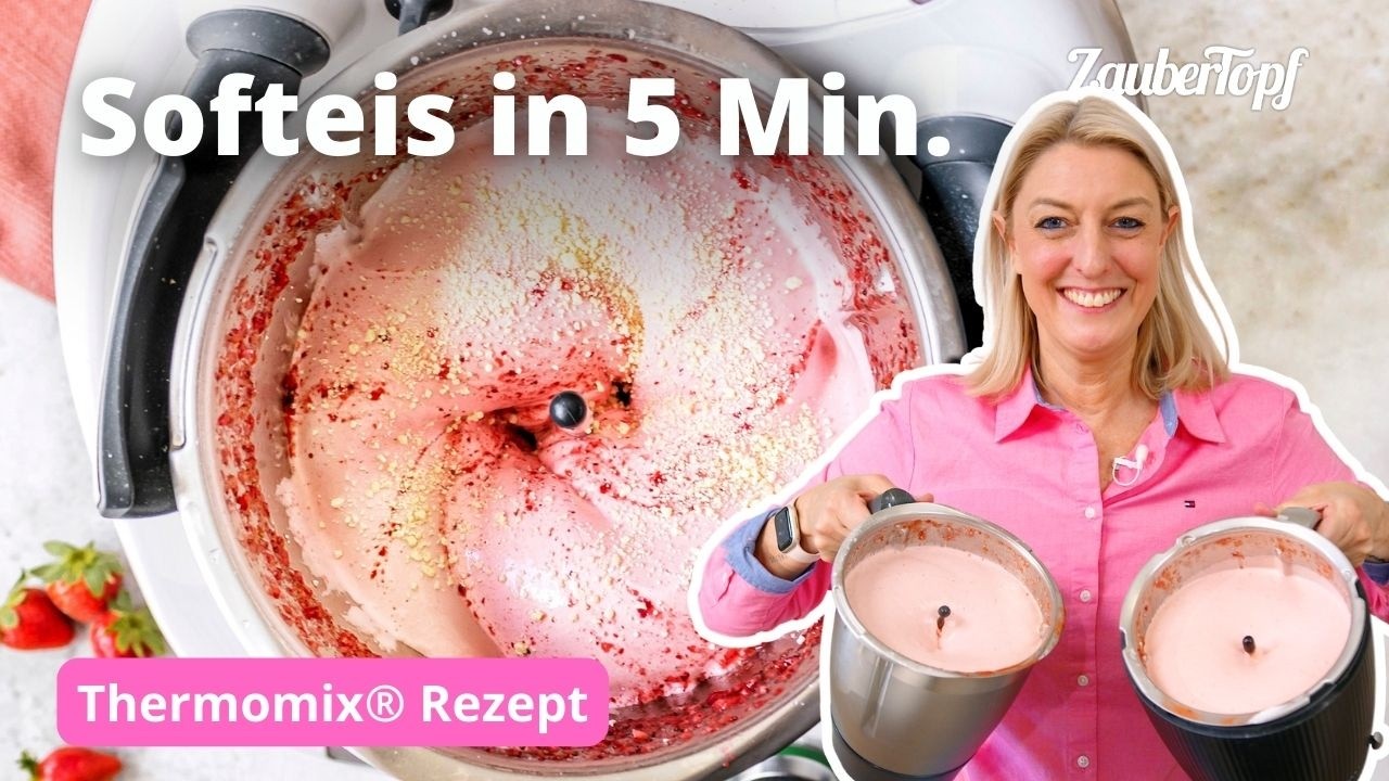 🍦🍓 Sommerhit! Spaghetti-Eis ganz OHNE Eismaschine | Softeis Thermomix® Rezept