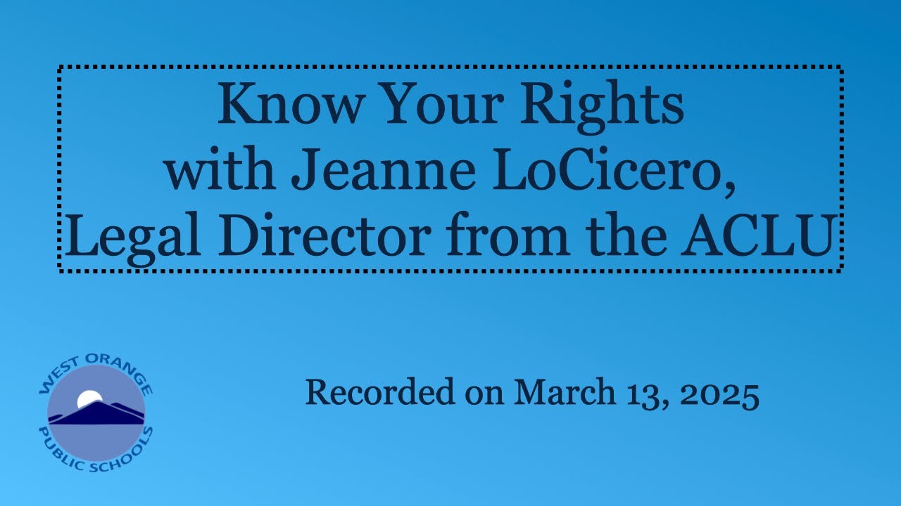 Know Your Rights with Jeanne LoCicero, legal director from the ACLU - Recorded on March 13, 2025