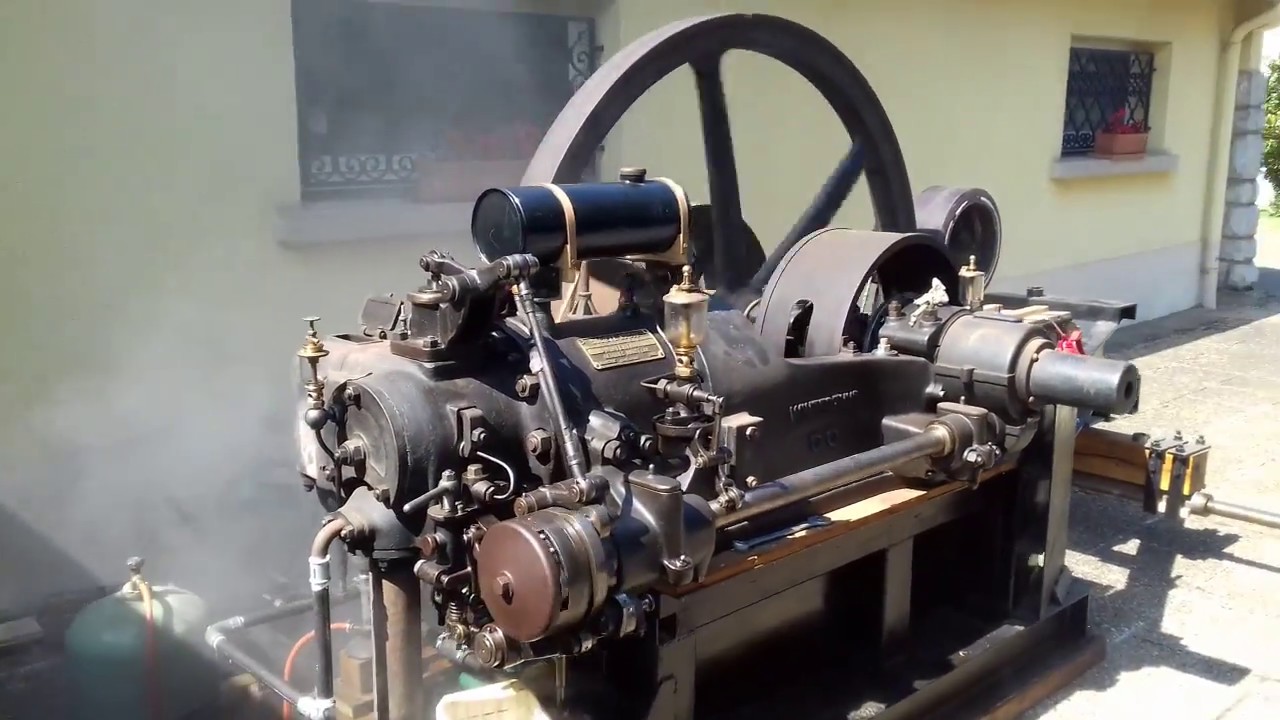 ancien moteur fixe Winterthur, redémarrage