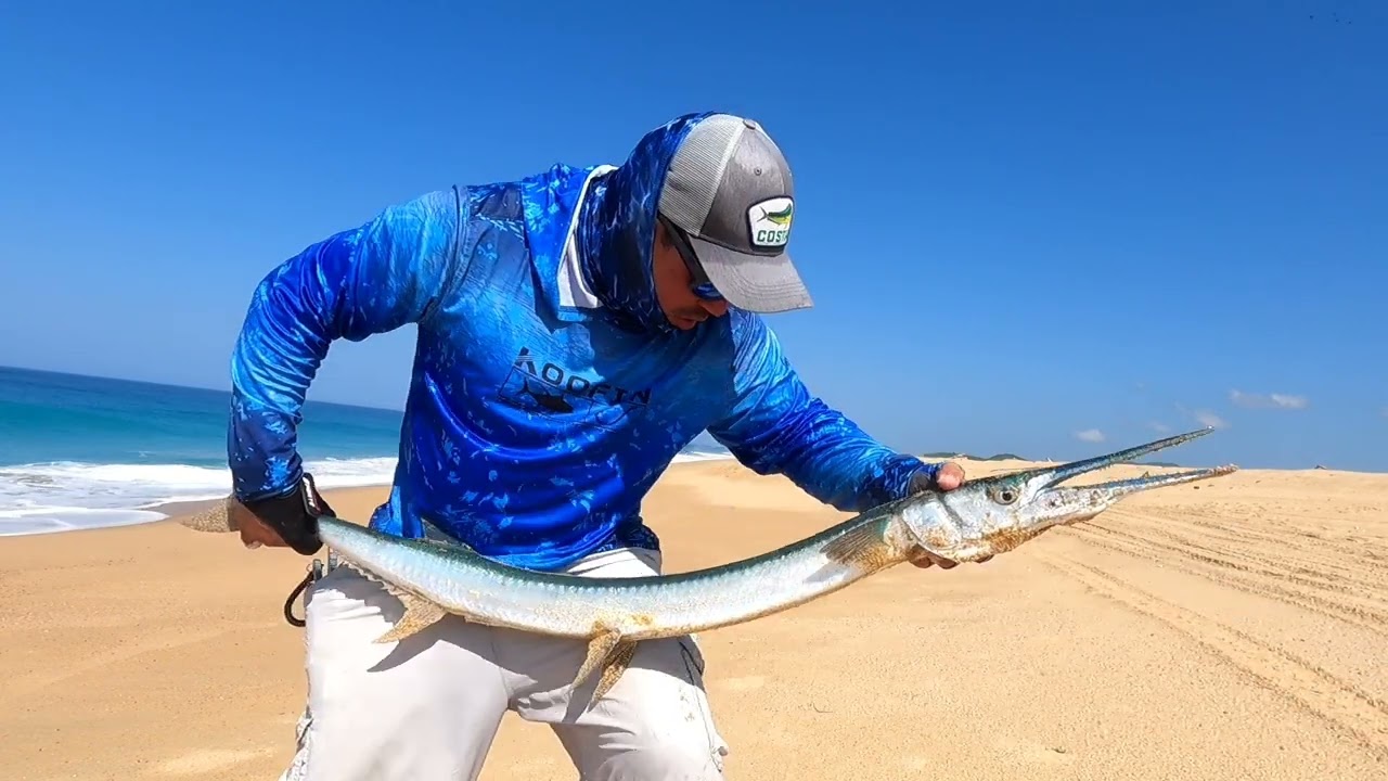 Mexico fishing from shore in puerto Vallarta