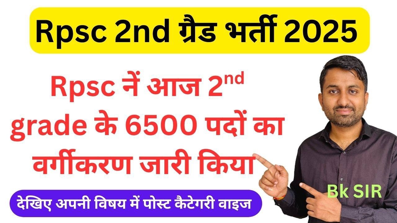 Rpsc second grade 2025 subject wise post | second ग्रैड 2025 पदों का वर्गीकरण जारी #rpsc #2ndgrade