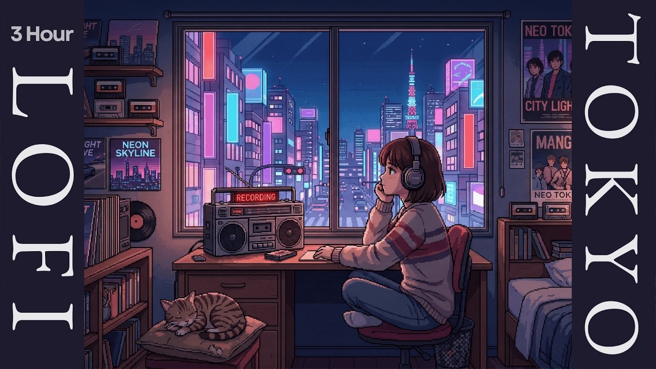 FM Radio City Lofi 📻 Pastel Skyline | 80s Tokyo Night Groove