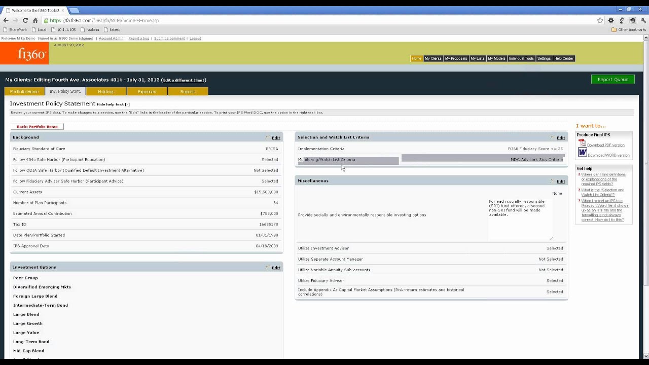 fi360 Toolkit for Advisors - Getting started with the Toolkit