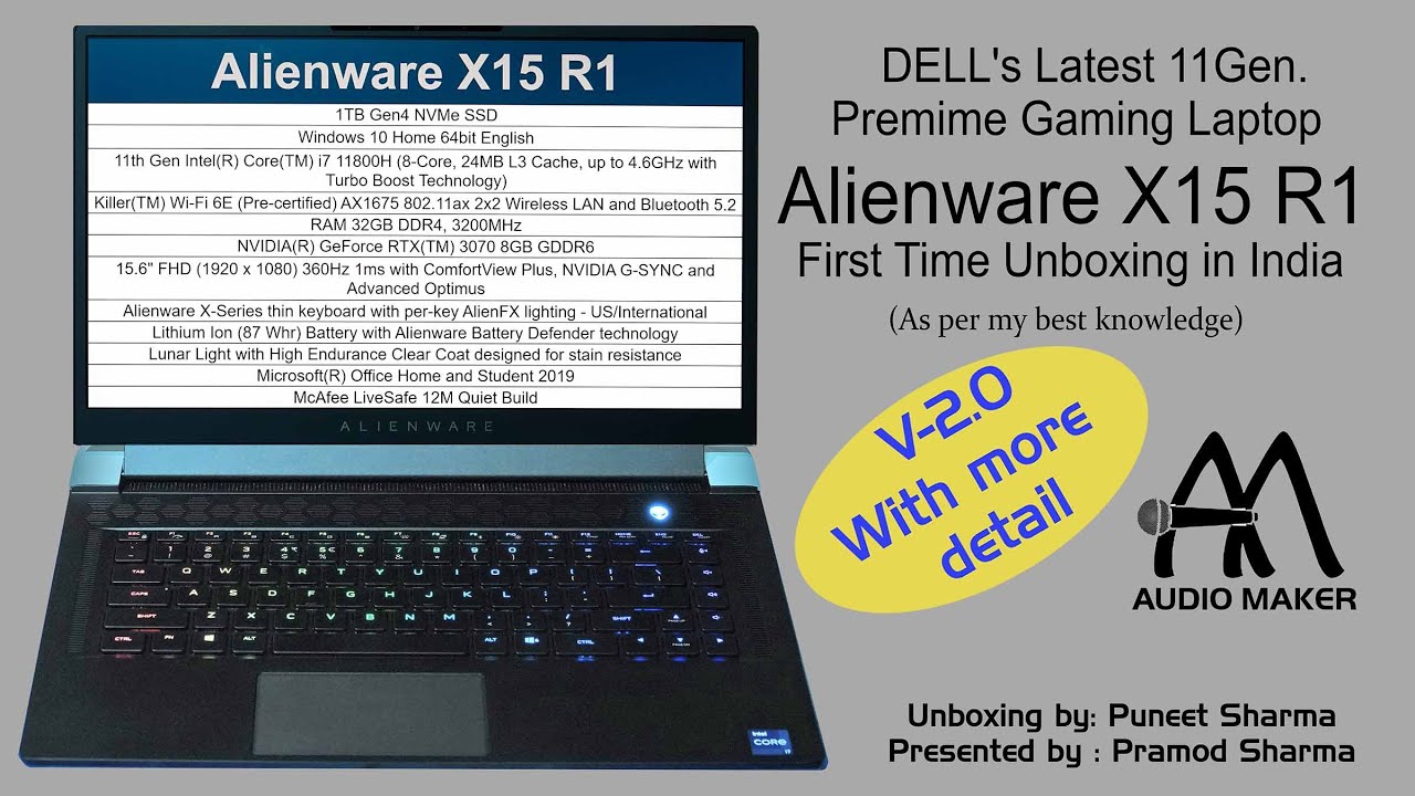 Dell ALIENWARE X15 R1 - Unboxing First time in India Latest Premium Gaming Laptop- V-2.0