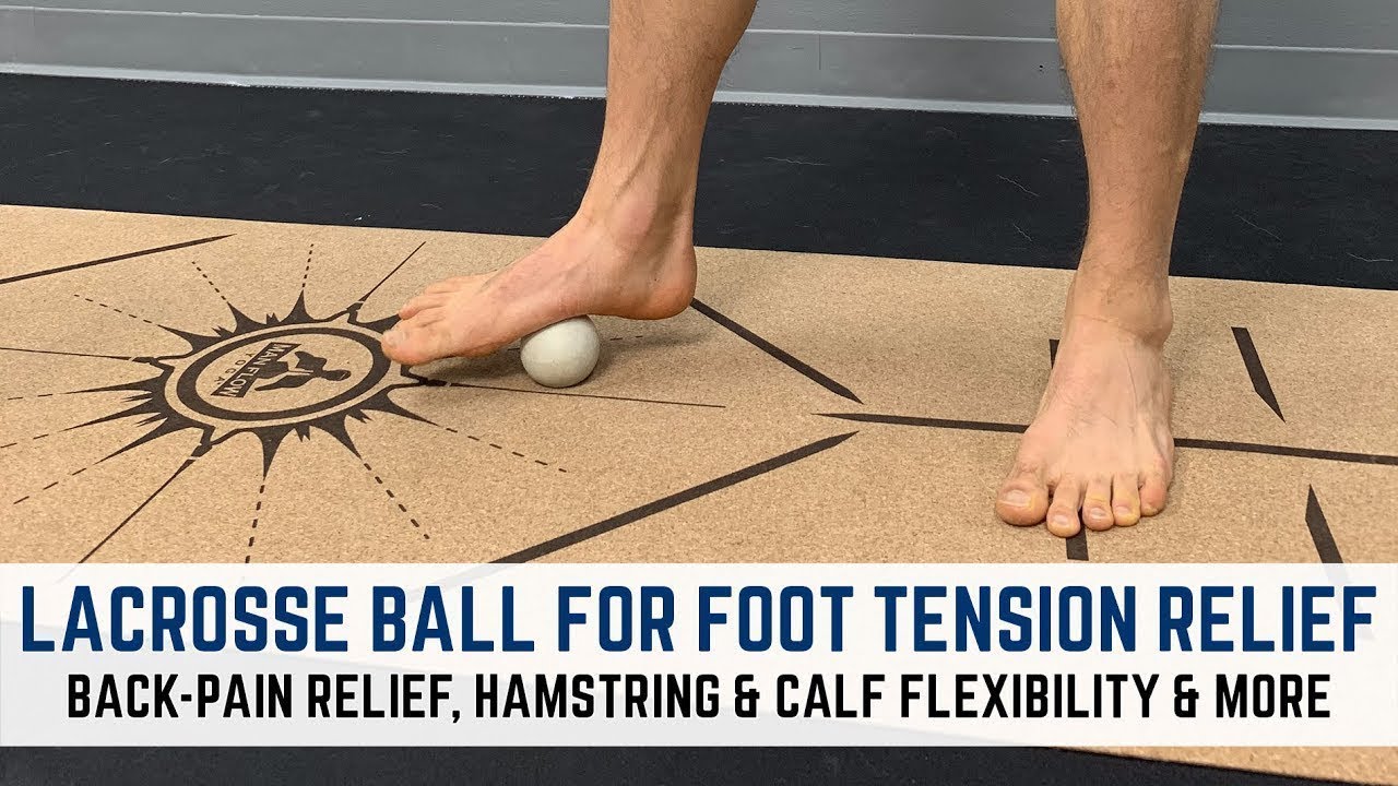 Lacrosse Ball for Foot Tension Relief, Back Pain Relief, Hamstring & Calf Flexibility