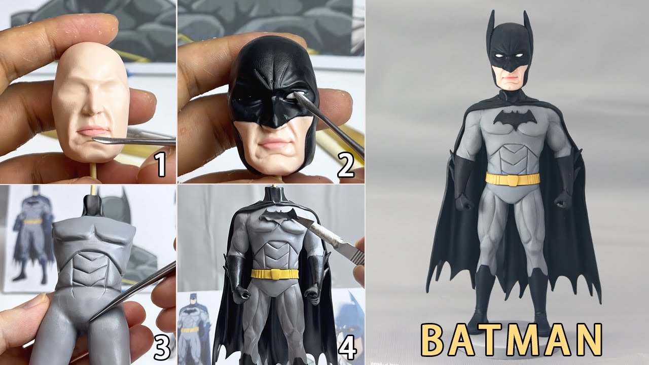 Sculpt Clay To Batman Figure Doll Tutorial - DC Comics Superhero Batman Clay Art Craft Gift #batman
