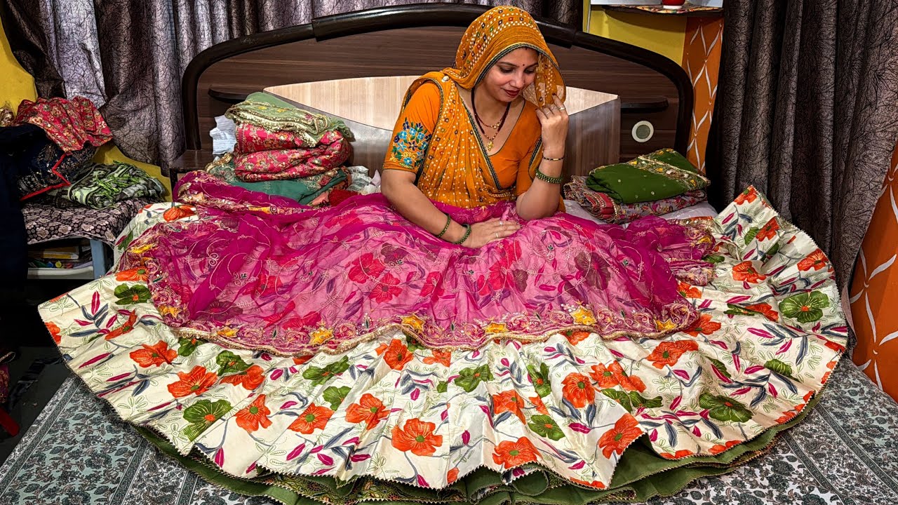 शादी पार्टी के लिए जयपुर के ट्रेंडिग लहंगा ओढ़नी॥कॉटन के हेवी राजस्थानी पोशाक🛍️MAYA MEENA POSHAK 