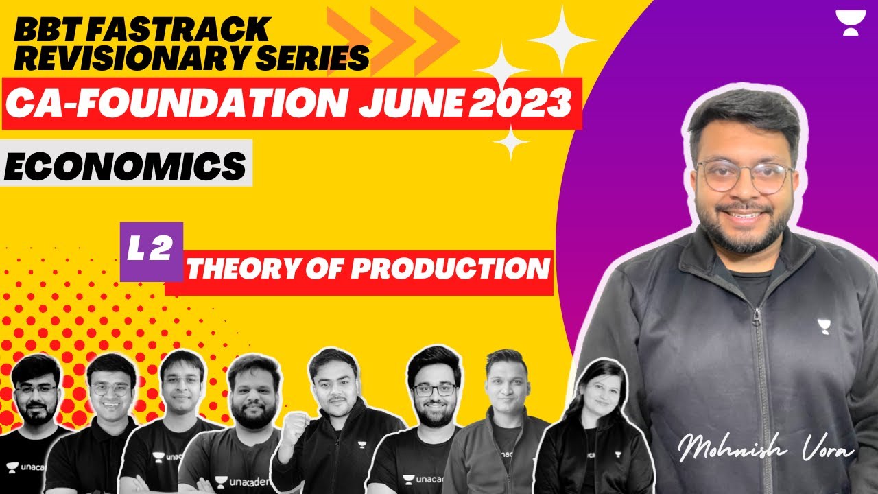 L 2 | Production | Eco Chp 3 -  Unit 1 | BBT Fastrack Series | Mohnish Vora | CA Foundation