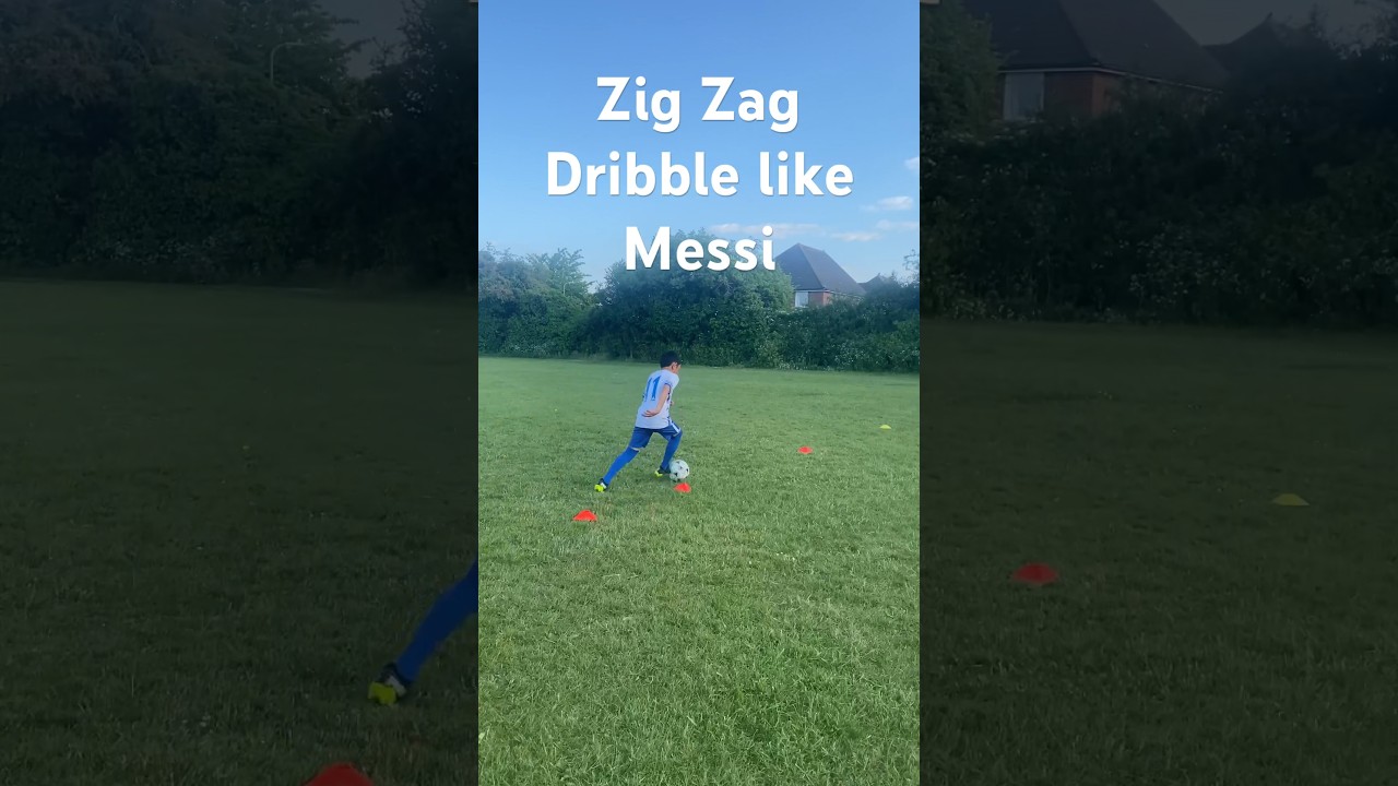 Training drill to Zig Zag dribble like Messi #soccer #footballskills