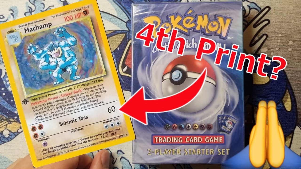Can I Pull A 4th Print 1st Edition Machamp!? UK Base Set 2-Player Starter Set Opening - Pokemon TCG