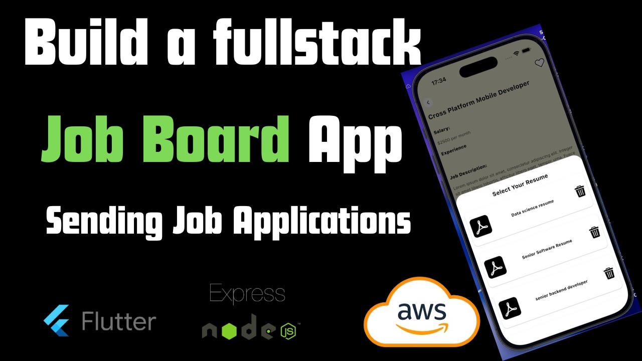 #17Fullstack Mobile App |Flutter|Job Board App|Node js -Sending Job Applications