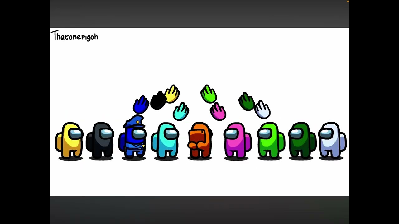 Reaction to among us slap battle ( orange the main character + police man and cyan)