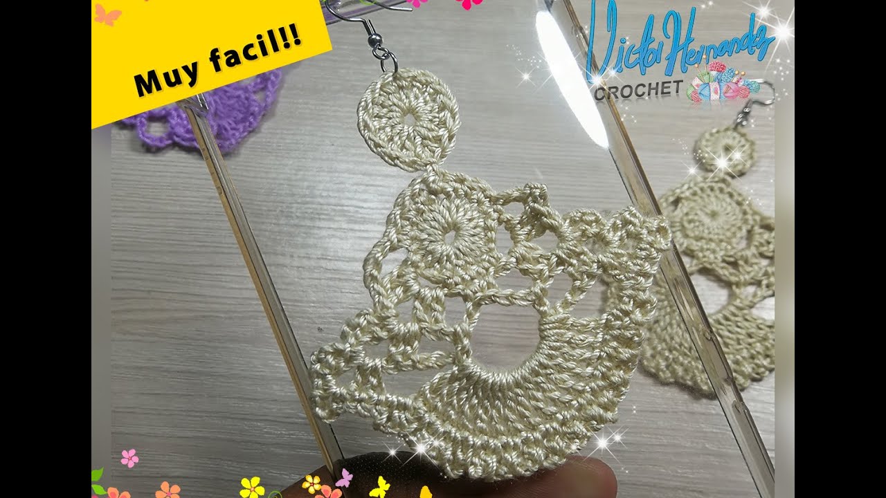 Aretes muy lindos # 177😍🧶super facil de hacer!