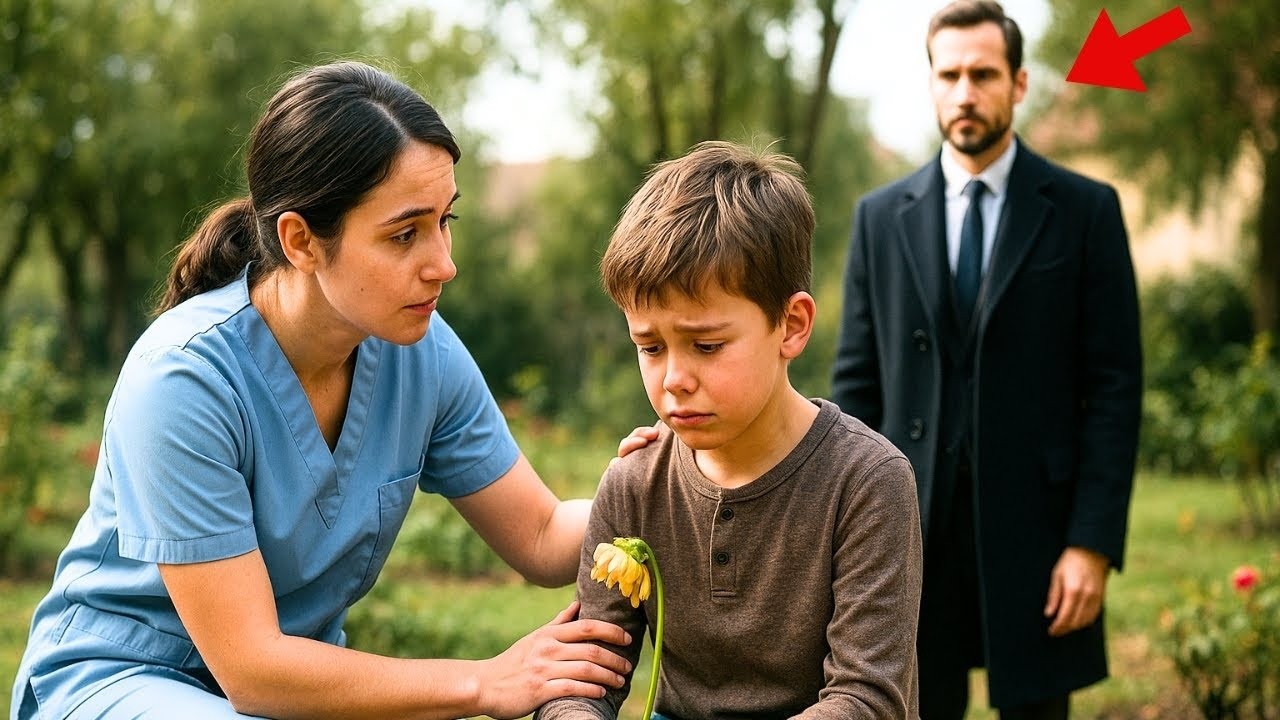 UMILA ASISTENŢĂ vindecă un BĂIAT care pl&acirc;ngea    fără să ştie că TATĂL SĂU MILIONAR &icirc;l privea!