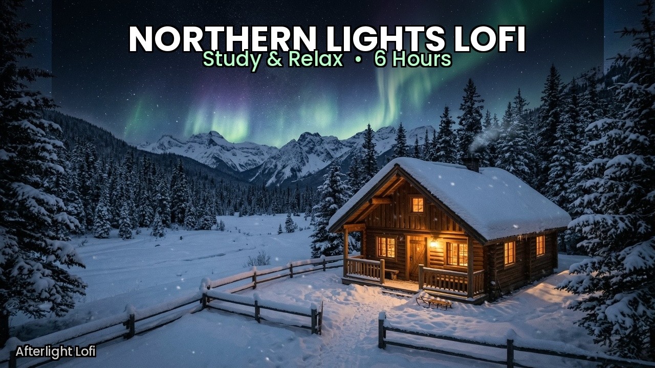 6 Hours Chill Lofi Hip Hop to Study & Sleep | Northern lights lofi