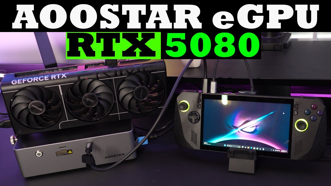 Распаковка eGPU Aoostar AG02 и настройка Nvidia RTX 5080 — ROG Ally X — исправьте драйверы Nvidia