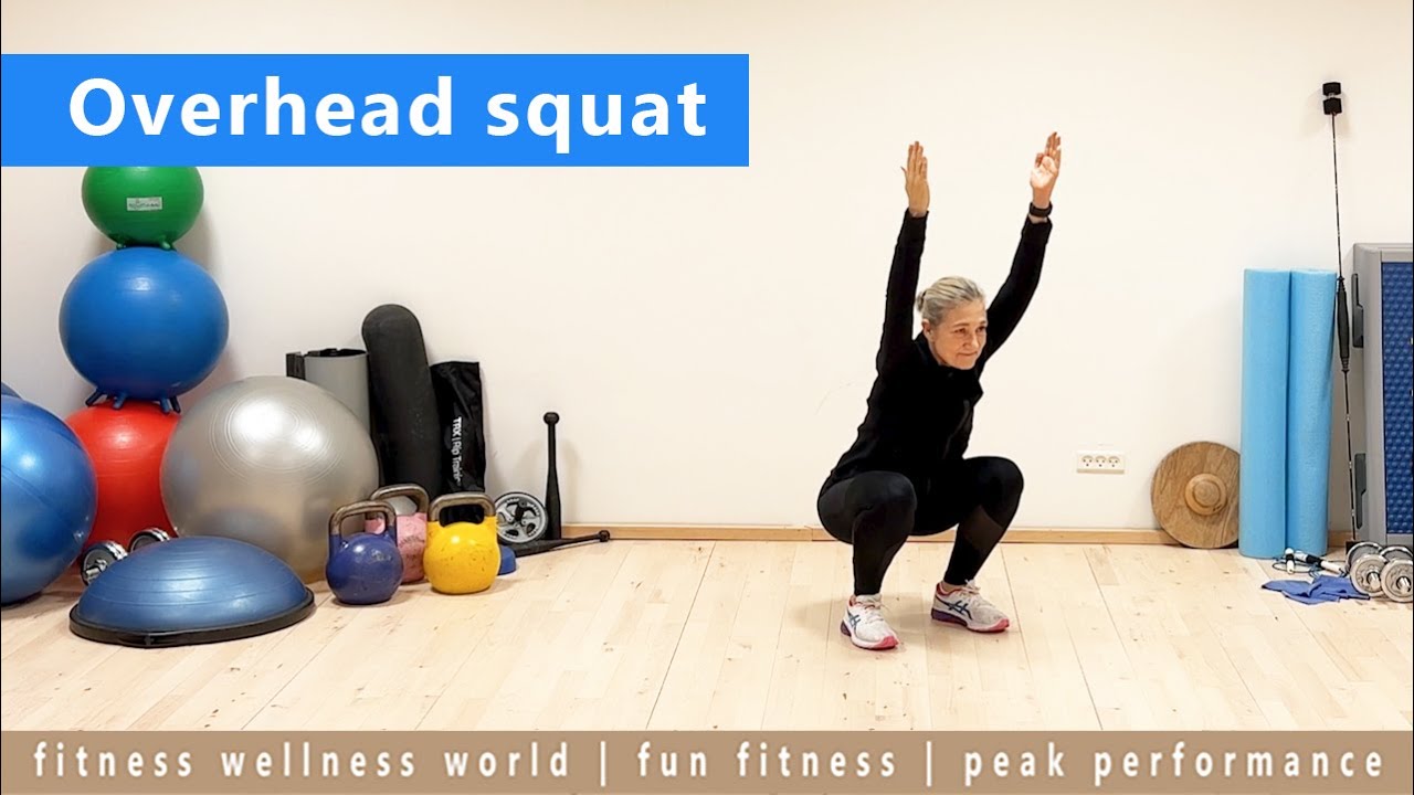 Overhead squat Kropsv&aelig;gt benb&oslash;jning Super&oslash;velse for underkrop og core