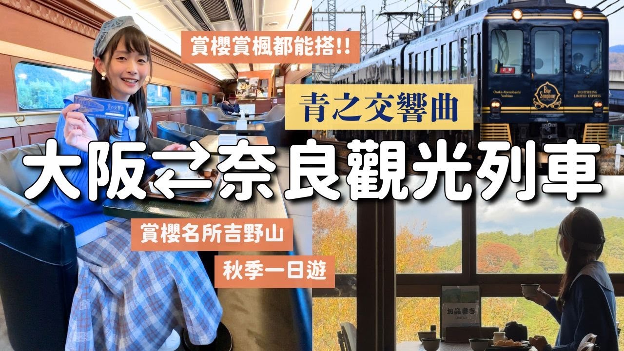 大阪⇄奈良觀光列車「青之交響曲」🎵日本賞櫻名所吉野山秋季一日遊｜近鐵電車 日本關西 4K VLOG