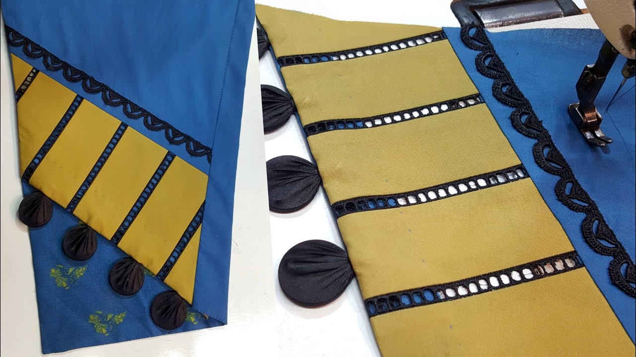 New Potli button making and Designing Stylish Trouser | New Palazzo Poncha Design 2022