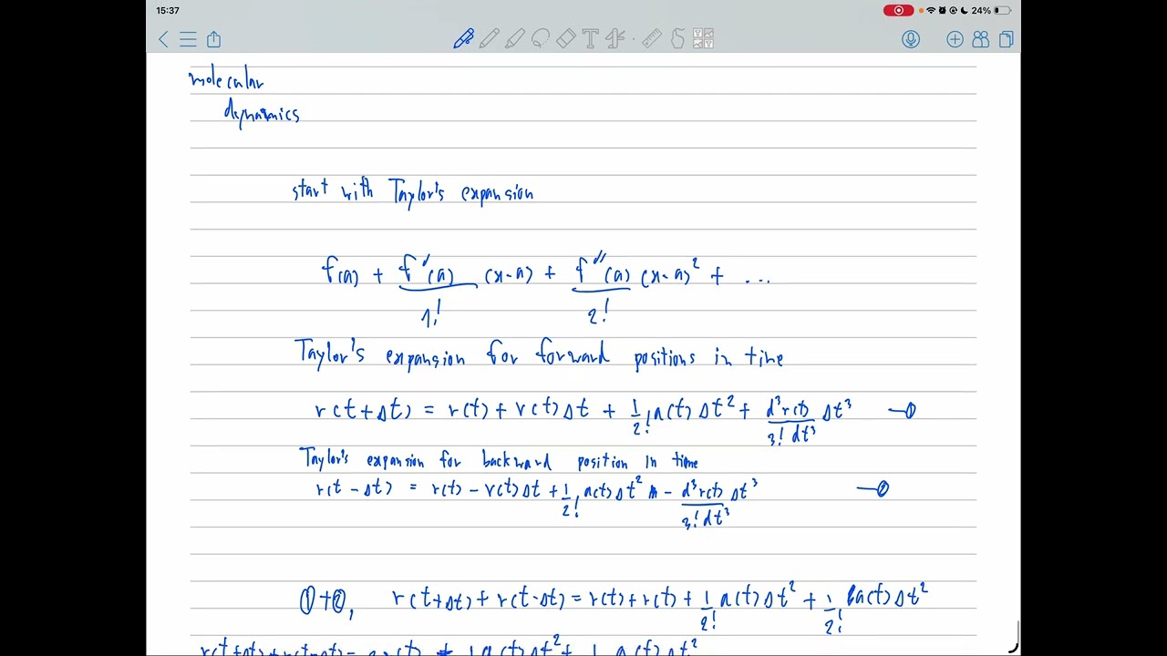 ขั้นตอนวิธีแวร์เลต์ (verlet algorithm) ในวิชาพลวัตเชิงโมเลกุล (molecular dynamics) คืออะไร