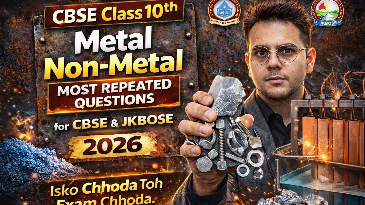 Metals & Non-Metals 🔥 Most Repeated Questions | Class 10 CBSE & JKBOSE | 2026 Exam