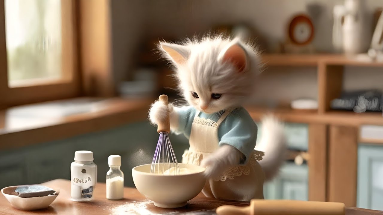 🐾 Tiny Cat&rsquo;s Relaxing Cooking Vlog! 🍽️✨ | #cat #kitten #cooking #vlog #cute