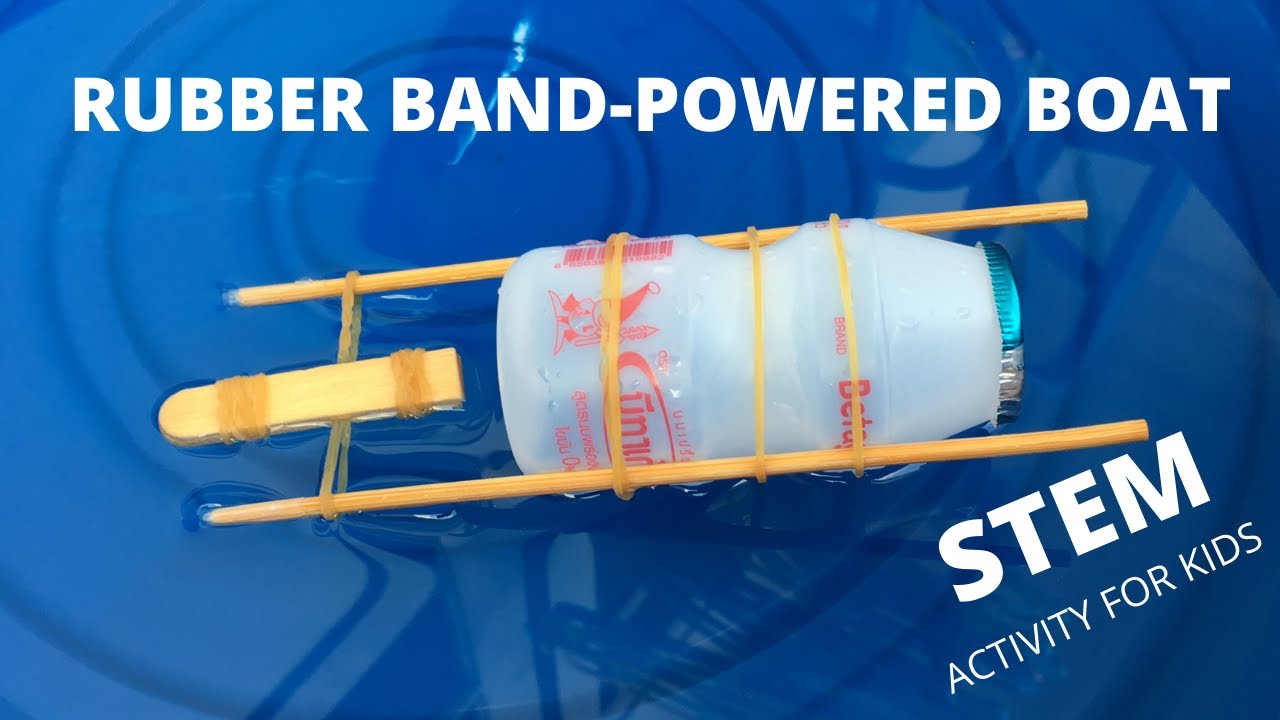 Rubber Band Powered Boat | How to Make Rubber Band-Powered Boat | STEM Activity for Kids |