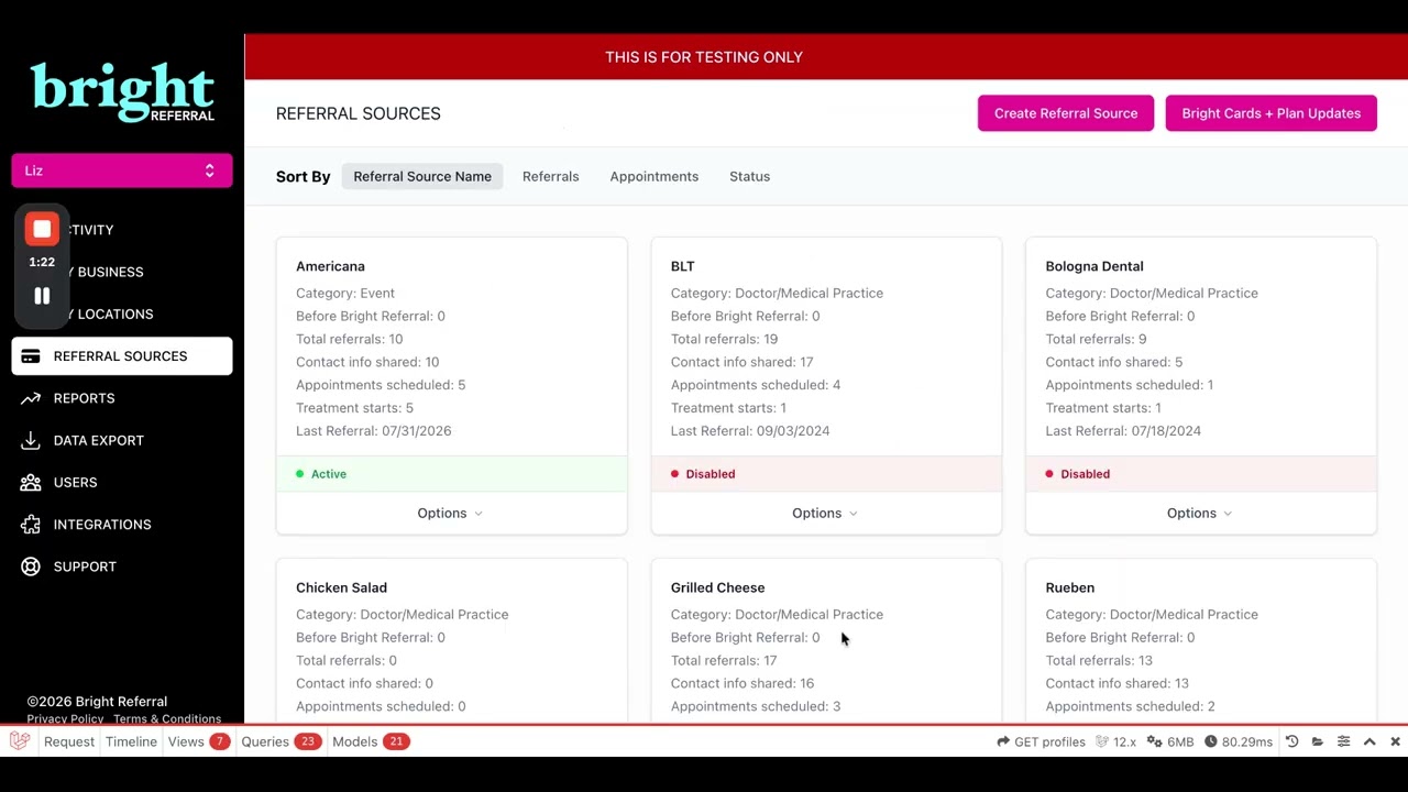 Updated Referral Source Reports and Tracking