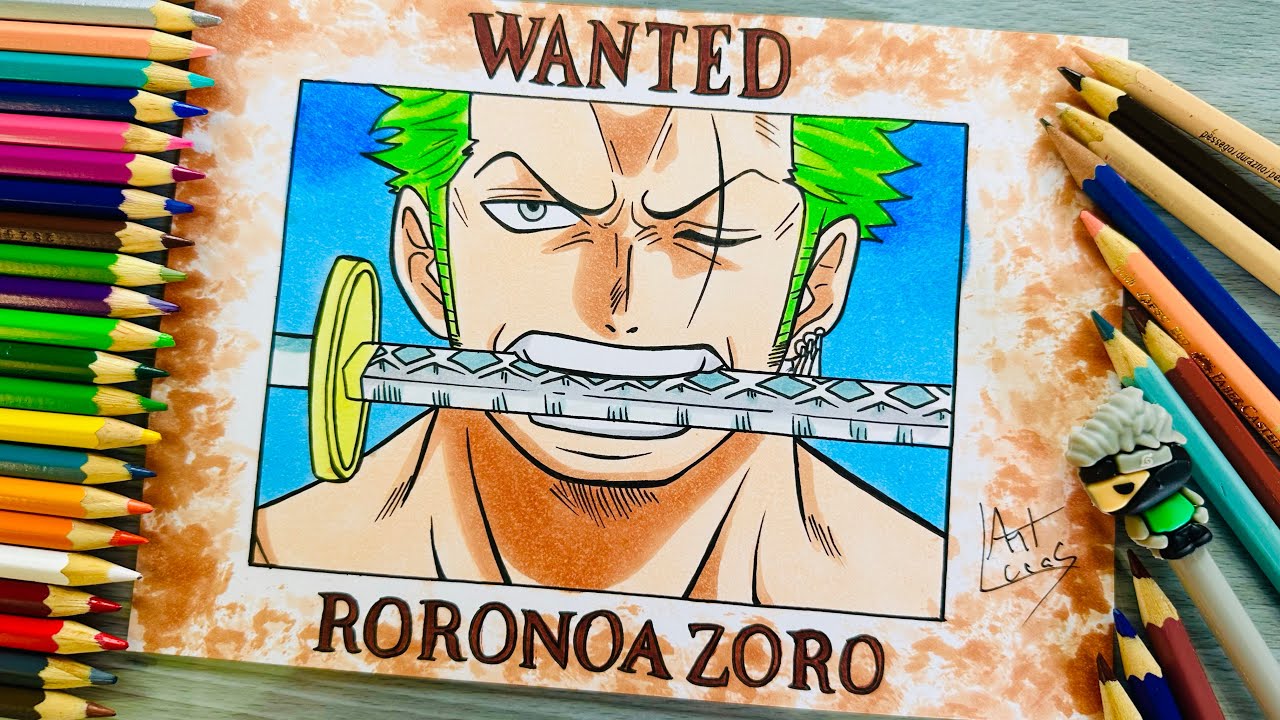 COMO FAZER O CARTAZ PROCURADO DO ZORO - ONE PIECE