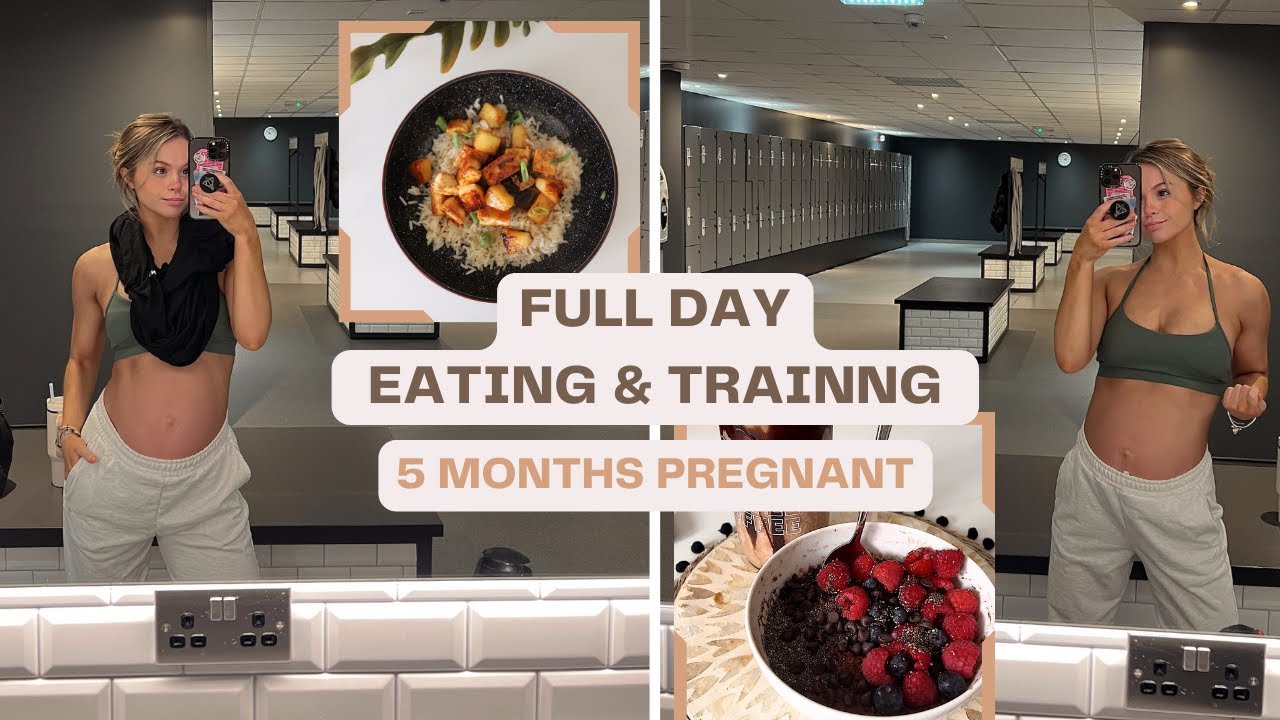 FULL DAY OF EATING & TRAINING | 5 months pregnant & vegan